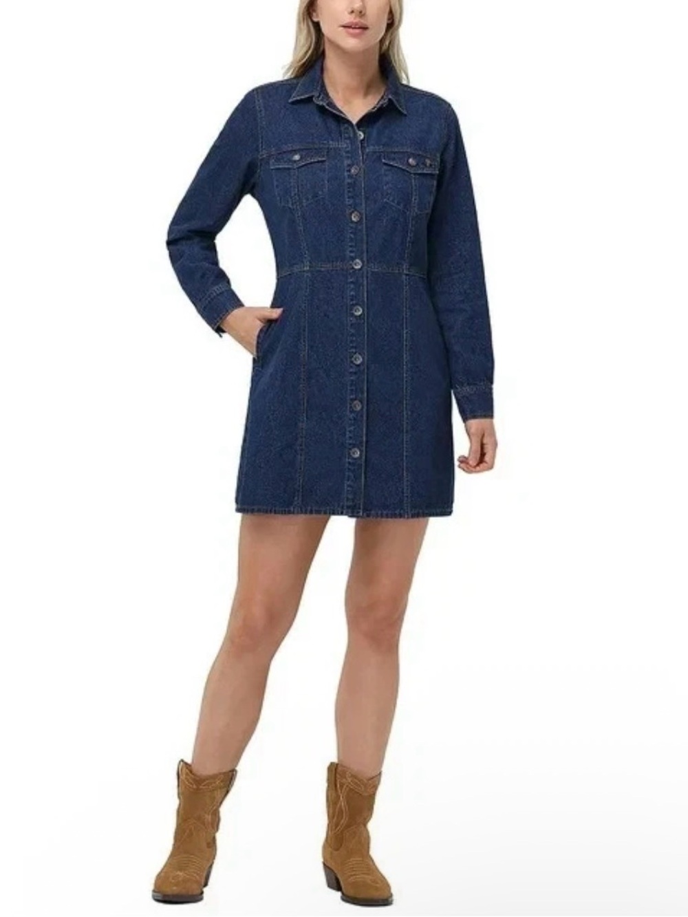 Frye Women's Denim Dress Size M Dark Wash
